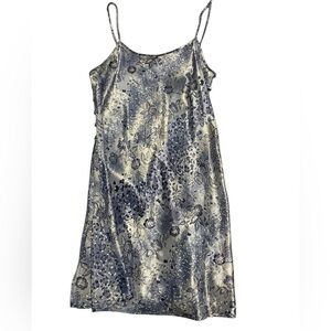 VTG Y2K Blue Floral Satin Slip Dress or Neglige‎ Large NWOT Whimsy Goth Fairy